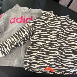 Adidas Gray and Zebra Print Kids Sweatshirts